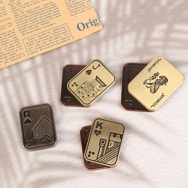 IC Slider Poker A K Metall Push Card EDC Spinnere One Size-XF15-