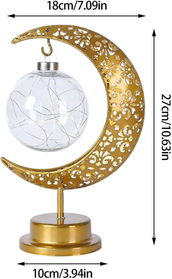 LED Månelampe Batteridrevet Dekor Halvmåne Nattlys Ramadan