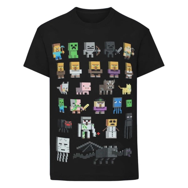 Minecraft barn/pojkar officiella sprites karaktär T-shirt Ja Midnight Black Years (12/13)