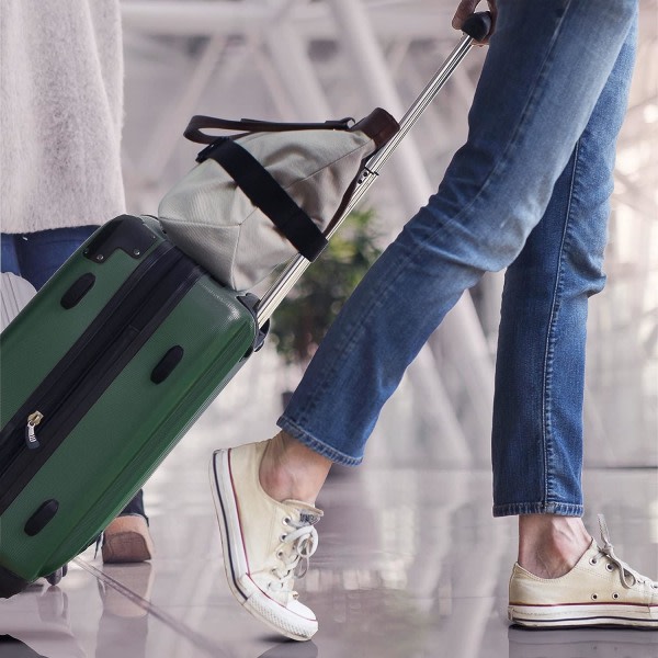 Resebälte for bagage - Snygg & justerbar Tilføj til en väska Bagagerem for håndväska - Flyplatsresetillbehör for kvinder och män (svart)