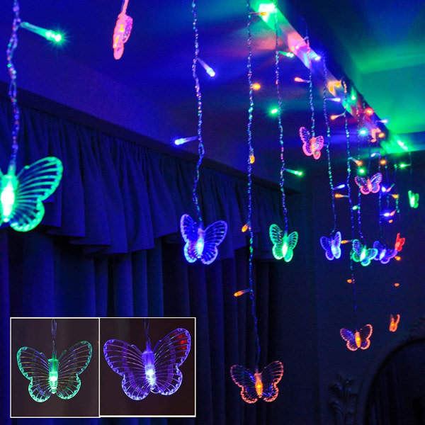 4m Butterfly Ice Strip Curtain Light jouluvaloverkko