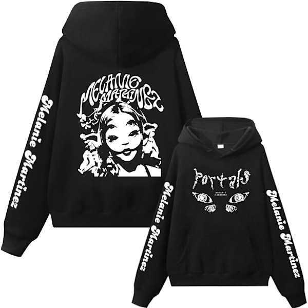 Melanie Martinez Polyester Hoodie i Hiphop-stil för Män och Kvinnor svart black 4XL
