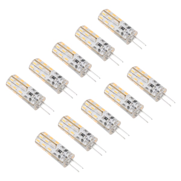 10 kpl G4 LED-lamppu 1,5 W DC12V Lämmin valkoinen 3000K 110LM Bi Pin -valonlähteet LED kaappivalaisuun Piha