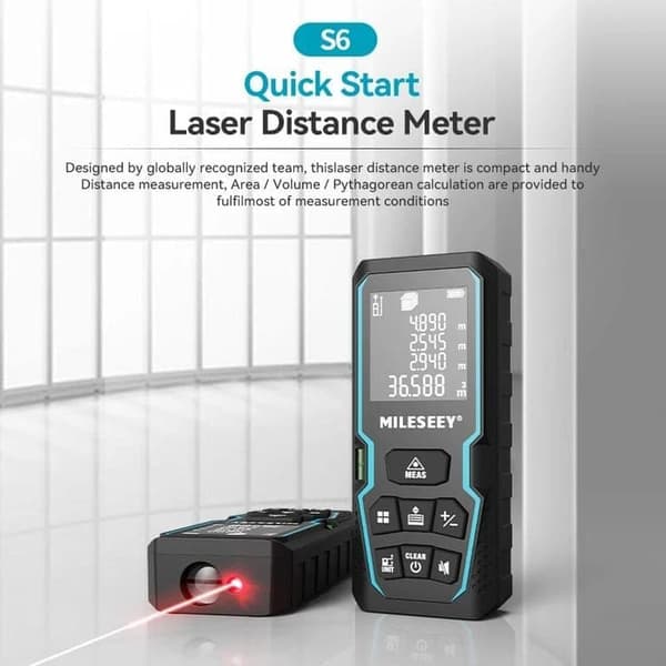 Laser Distance Meter 50M with Digital Angle Display, Electronic Level Control Infrared Rangefinder-FF-
