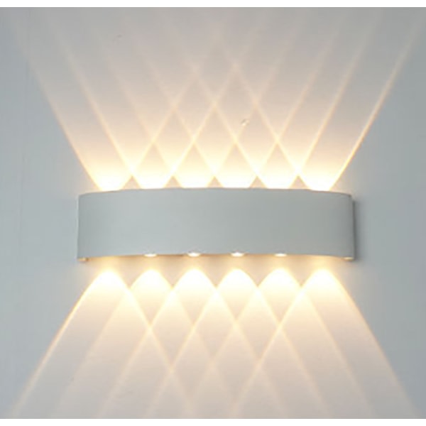 Indendørs hvid LED væglampe 12W varm hvid moderne aluminium væglampe Up Down Spot Light Natlys Til Stue Soveværelse Gang Trapper