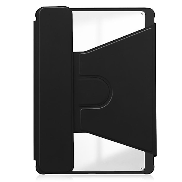 For Samsung Galaxy Tab S9 Fe+ 360 Rotation Transparent Smart Case with Keyboard Black