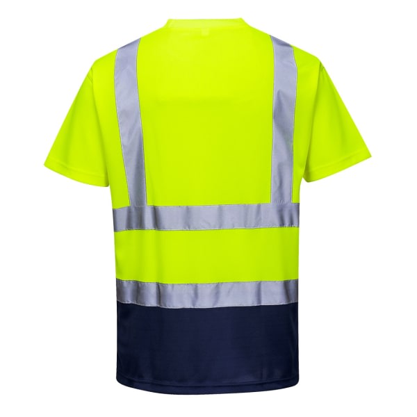 Portwest Mænds Kontrast High-Vis kortærmet T-shirt S Gul/ Gul/Navy S