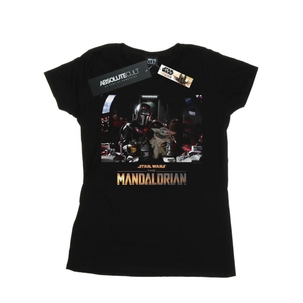 Star Wars Ladies/Ladies The Mandalorian Child On Board Cotton T Black XL