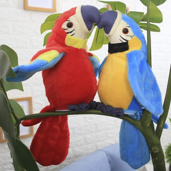Söt pratande papegojaleksaksskiva Interaktiv plyschleksak som upprepar sig
