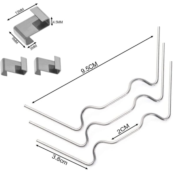 100 stk drivhusklemmer til glas, drivhus i rustfrit stål-FF-