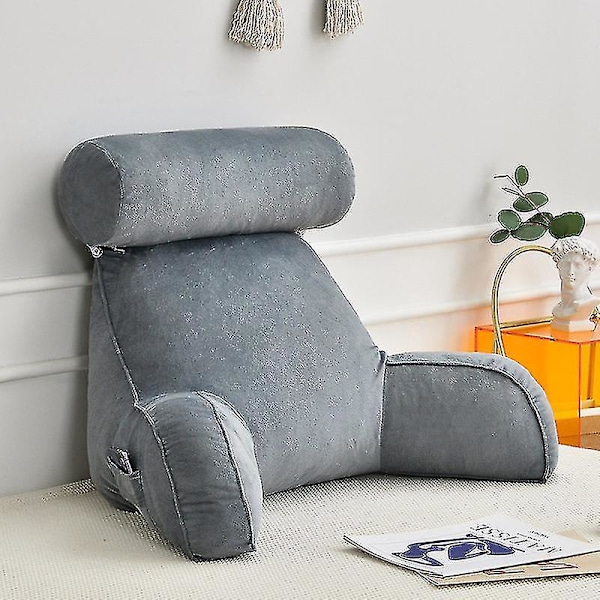 Lesestøtte Kontor Sofa Sengeside Ryggstøtte Pute Seng Lumbar Støtteputer Ryggstøtte Ryggstøtte Smertelindrende Pute Dark gray