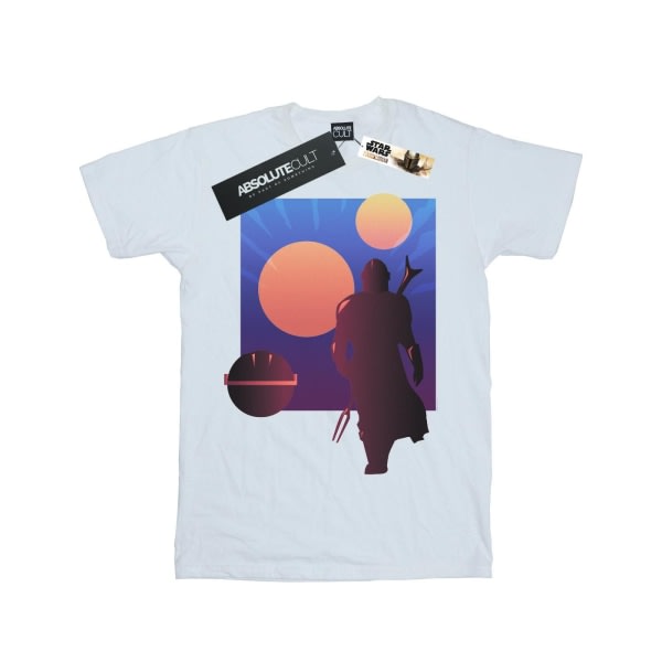 Star Wars Herre The Mandalorian Duo Sunset T-Shirt 4XL Hvid 4XL
