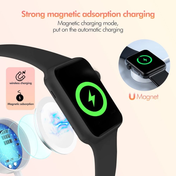 Apple Watch-oplader [Apple MFI-certificering] Hurtig trådløs Magne