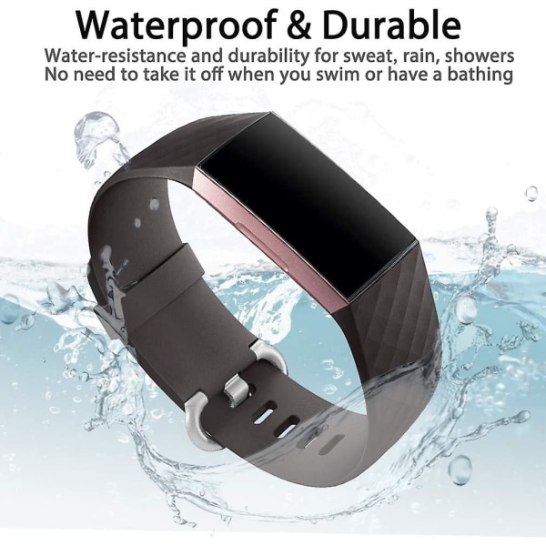Vattentätt klokke Fitness Sportband Armbånd kompatibel med Fitbit Charge 4 / Fitbit Charge 3 Se- Multi Color Dark Brown Dark Brown Large