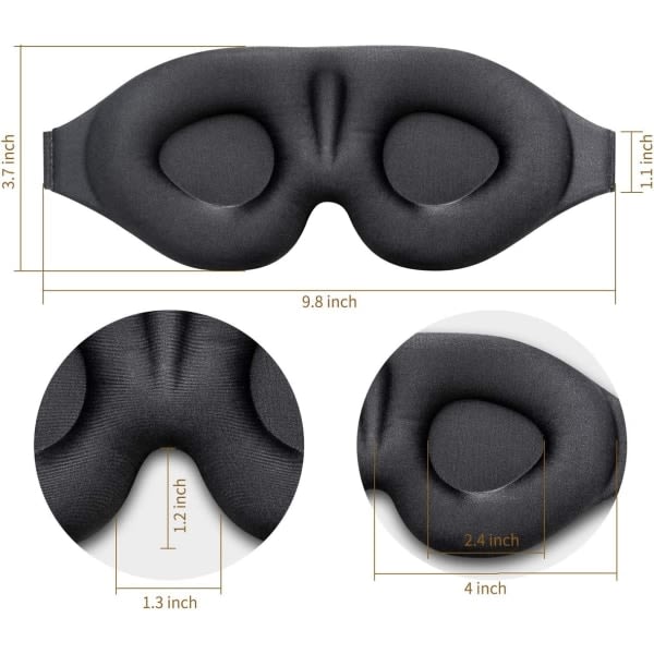 2-pack sovmask 3D kontur med justerbar rem