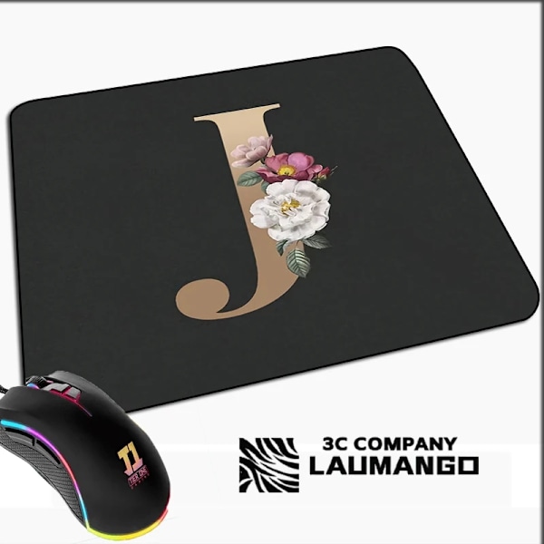 Lille Spillemusmåtte Gylden Initial Navn Mønster Kawaii Musmåtte Gamer Mini Computer Anime Måtte Gummimåtte Pc Tilbehør Måtter GG002038 GG002038 40x50cm