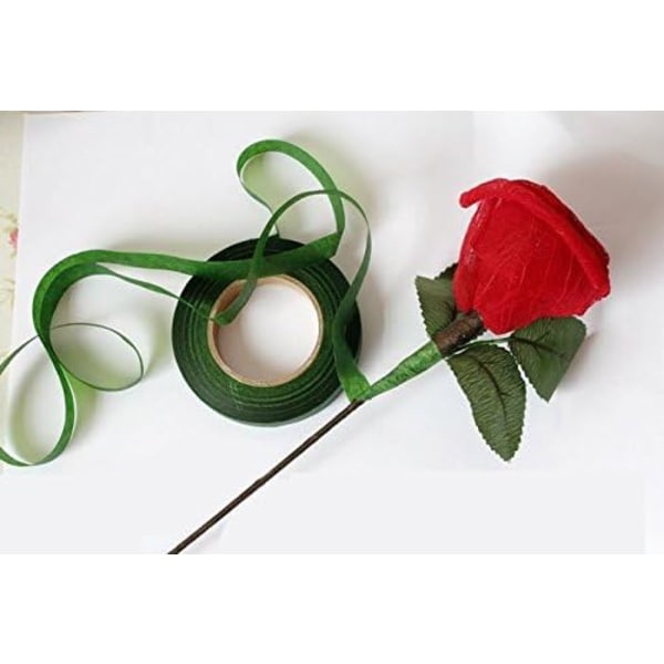 4 stykker blommig ståltejp for stamlindning (grön, mörkgrön, vit, kaffe)