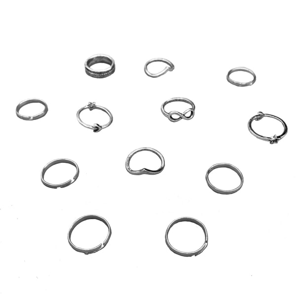 Retro Simple Geometric ins Fashion Star Ancient Silver Ring