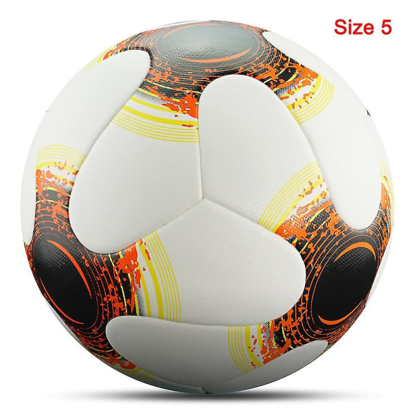 Officiell fotbollsboll storlek 5 storlek 4 Pu Läder Lagsport Bola De Futebol Tävlingsträningsbollar Stöd anpassad fotboll R-orangevit storlek 5