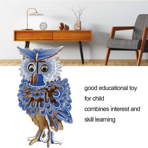 Puinen pulmamalli, 3D-puinen pöllöpalapeli Tavarat Pöllöleikkisarjan palapeli