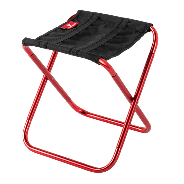 Fällbar campingpall, bärbar hopfällbar campingstol- Röd