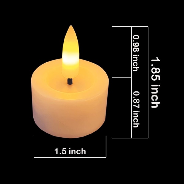 Batteridrevne telys med timer og fjernkontroll, flammeløse