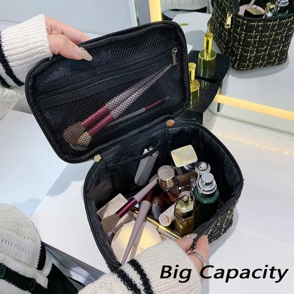 Bärbar kosmetisk väska Stor kapacitet Reseförvaring Case