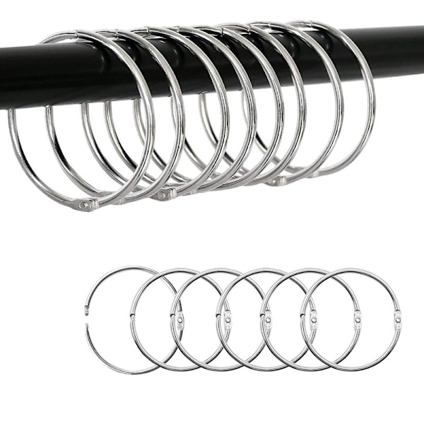 INF Öppningsbara gardinringar / duschdraperiringar 30 st Silver-XF4-