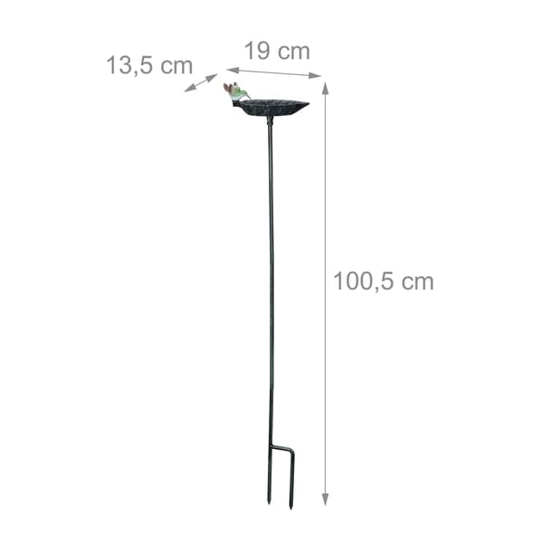 Cast Iron Bird Bath with Stake - Weatherproof Garden Decor 1480