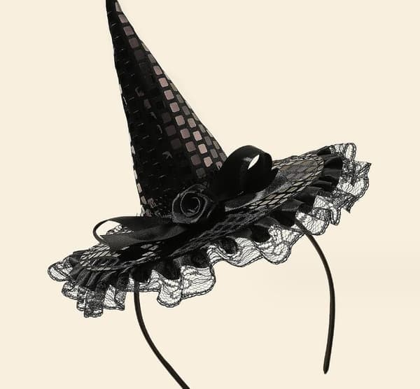 Halloween-hodeplagg Heksehatt Hårstrikker-FF- Black