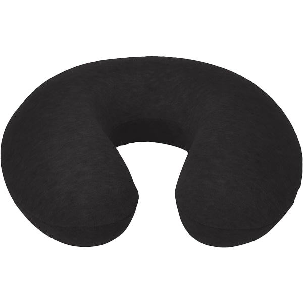 Memory Foam rese-nackkudde med avtagbart cover och elastisk bärrem, svart, halvcirkelformad