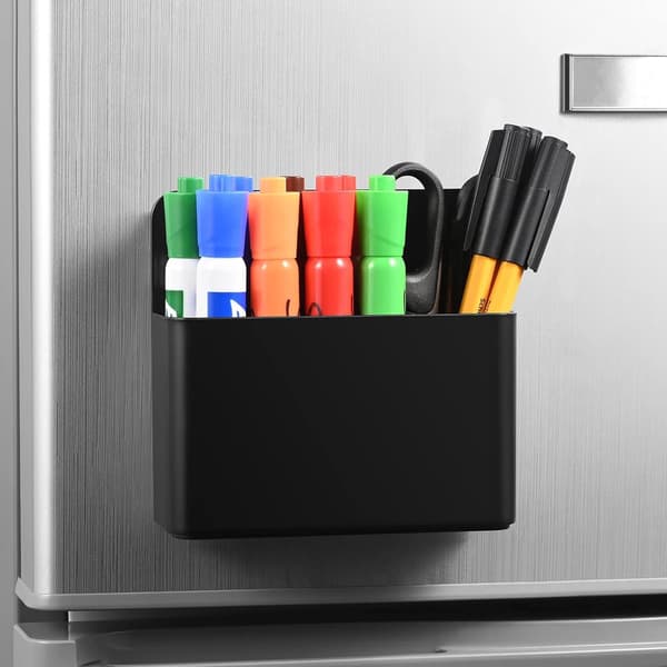 Magnetisk Pennebakke 2 Stykker til Køleskab Whiteboard Kontor Sort