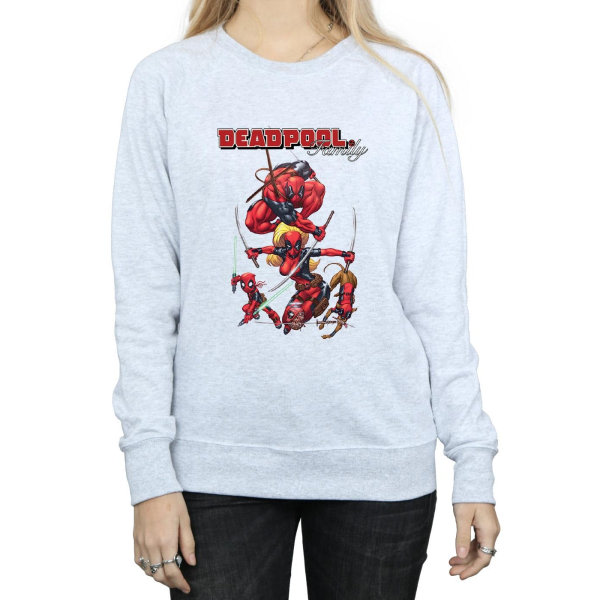 Marvel Dam/Ladies Deadpool Family Sweatshirt S Heather Grey S