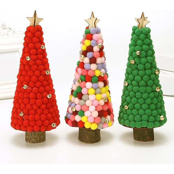 26 cm keinotekoinen miniatyyri joulukuusi puisella pohjalla - söpö