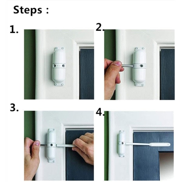 Säädettävä kestävä ovensuljin automaattinen oven jousi (harmaa).