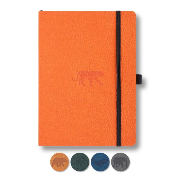 Fôret A5 mykt omslag - tykke blødningssikre og perforerte sider - Allsidig notebookopplevelse (Wild - Orange Tiger)