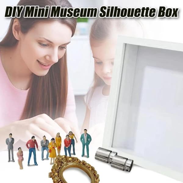 DIY Skuggboxram Minifotoram med LED Guldfärgade Ramar för Heminredning Present