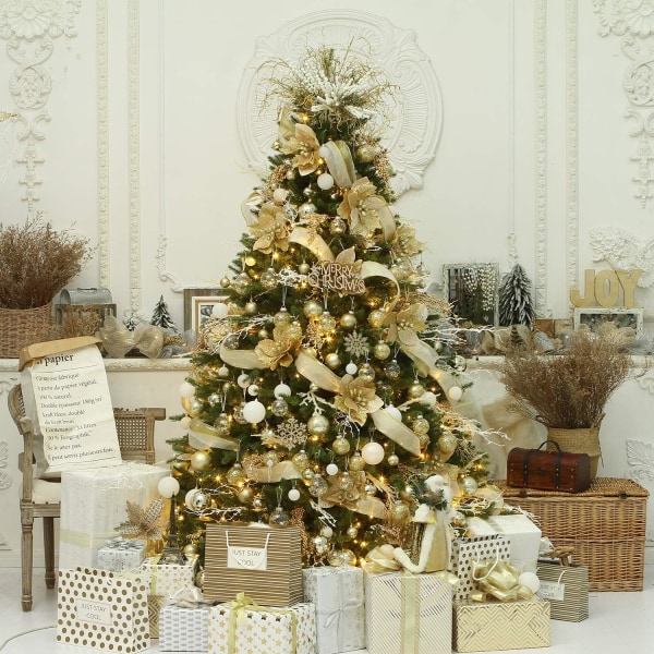 Plast Jul Glitter Snefnug Ornamenter Juletræ