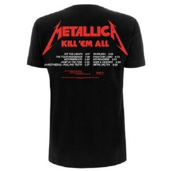 Metallica Unisex Adult Kill Em All Tracks T-shirt S Sort Sort S