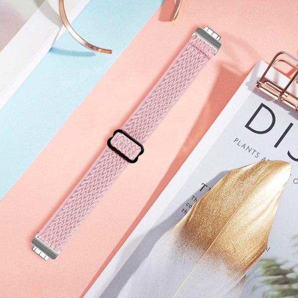 Lämplig för Fitbit Inspire3-spänne vågigt vävt nylonarmband (blågrönt)