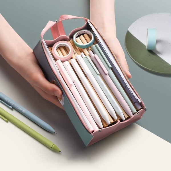 Sammenleggbart blyanthus Sminkepose med bred åpning Stasjonær boks