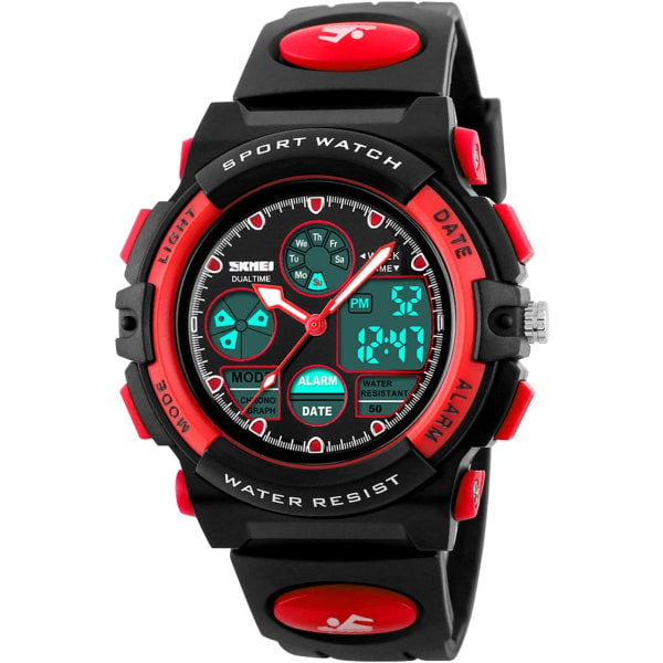 Watch Sport vedenpitävä elektroninen watch herätyskello sekuntikello (punainen)