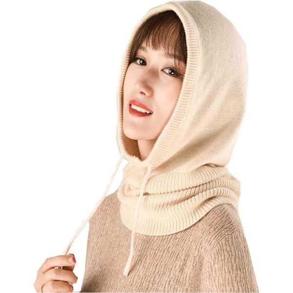 Dam Balaclava Huva Mössa Vinter Kasmirstickade Mössor Skidmask Skidmössa Utomhus (Beige) Beige