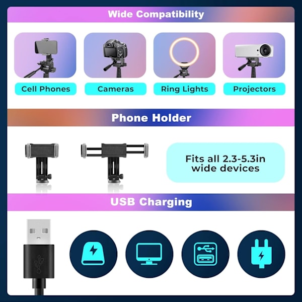 Ring Light Tripod 12\" 170 cm UBEESIZE-XF15-