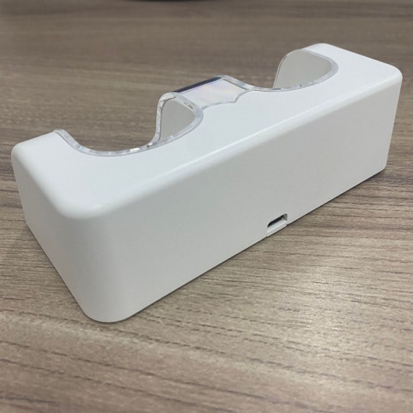 Til Nintendo Wii U Dual Remote Controller Oplader Dockingstation + 2x genopladeligt erstatningsbatteripakke Tilbehør Hvid