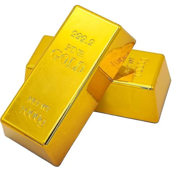 2st Fake Gold Bar Fake Golden Brick Replica Dekorationer