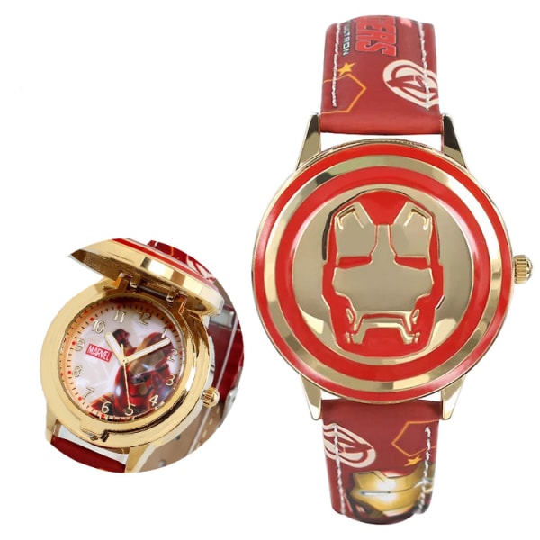 Superhero Marvel Quartz Watch Flip Type Børneur - Röd