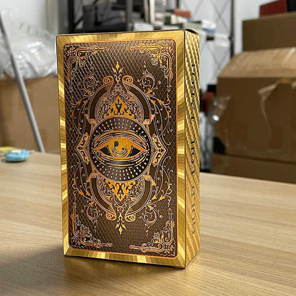 Golden Tarot 12x7cm Engelsk Lek Klassisk för Nybörjare med Färgpappersguidebok Högkvalitativa Inlärningskort Runor Divination A371