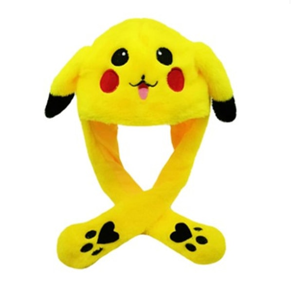 Pikachu Pikachu Mössa Kanin Öra Flyttande Hoppande Mössa Rolig Kanin Plysch Mössa Mössa V1