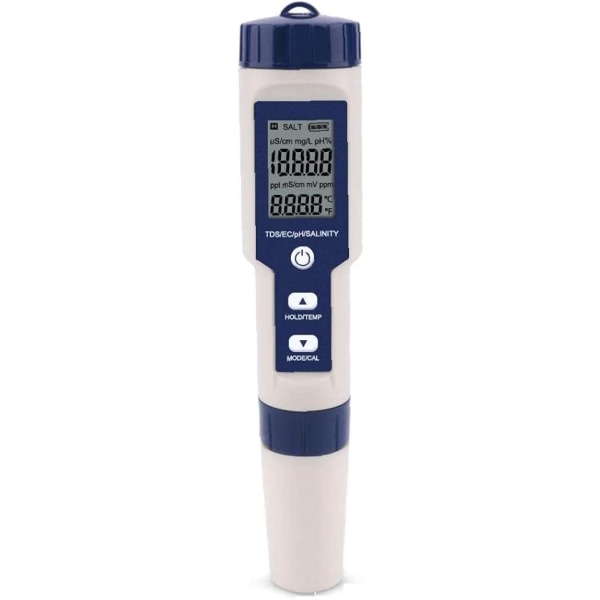 5 i 1 Digital Meter TDS / EC / PH / Salinitet / Temperatur